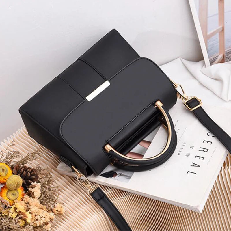 Simple Handbag For bWomen PU Leather Shoulder Bag Fashion Small Handle Bag Designer Crossbody Bag Daily Lady Shopping Hand Pouch