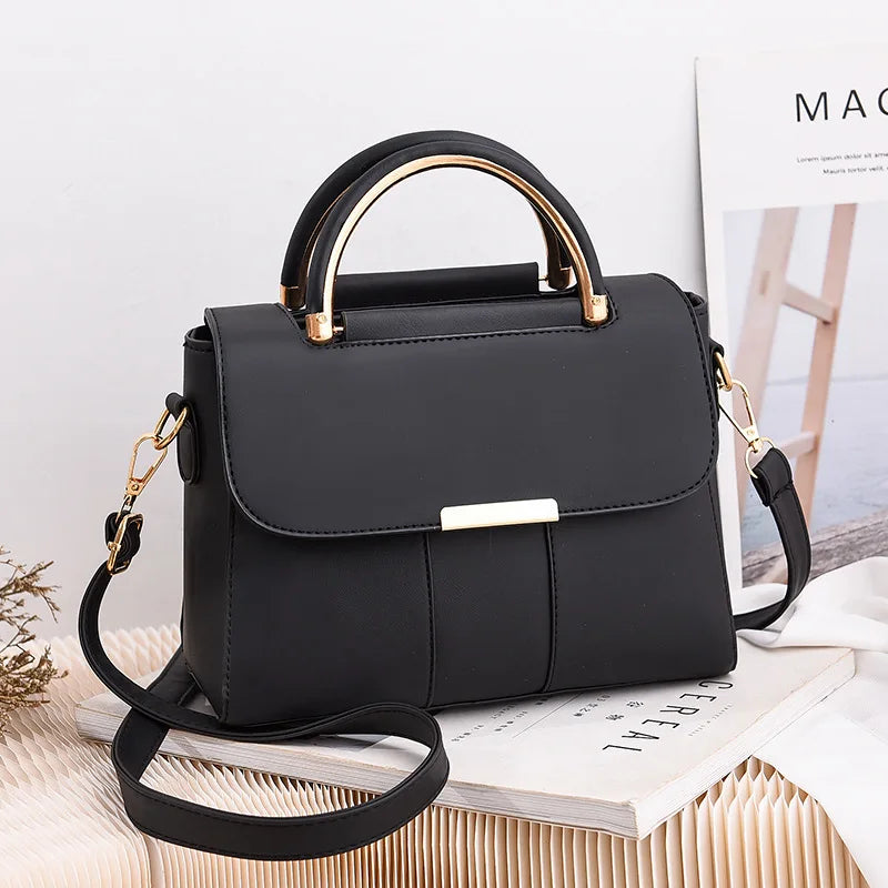 Simple Handbag For bWomen PU Leather Shoulder Bag Fashion Small Handle Bag Designer Crossbody Bag Daily Lady Shopping Hand Pouch